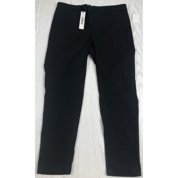 ASKK NY Pants - ASKK NY High Rise Chino Linen Blend Pants Womens 2 Black Stretch Lightweight New